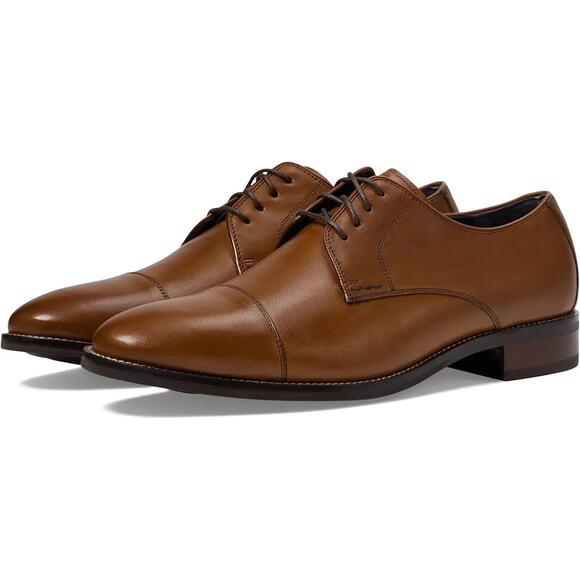 Cole Haan Mens Lenox Hill Cap Oxford Shoes US 10 M Brown Leather Split Toe NIB